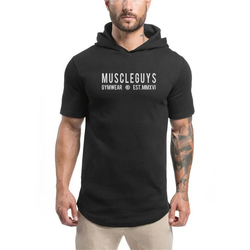 👑 KING HOODED SPORT TEE — T-SHIRT À CAPUCHE SLIM FIT COTON PERFORMANCE