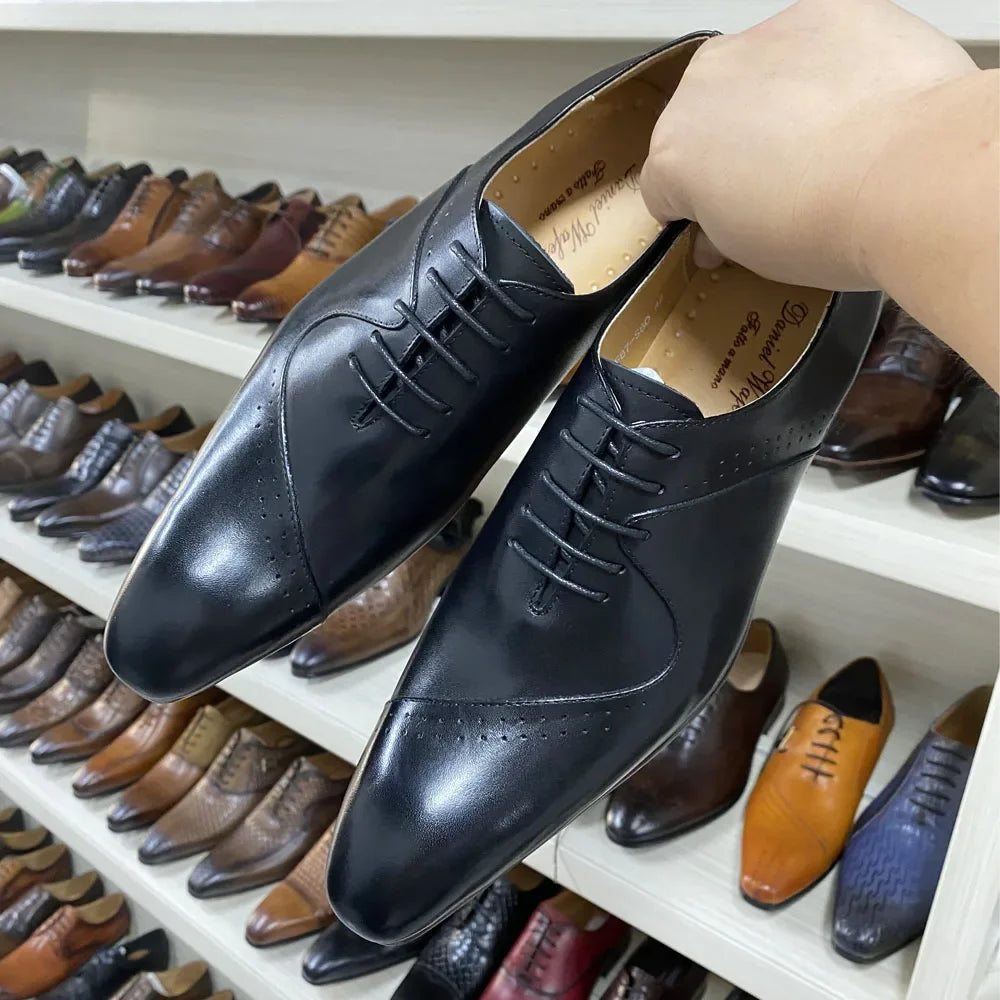 👑 Royal Oxford Italien – Marron & Vert Signature
