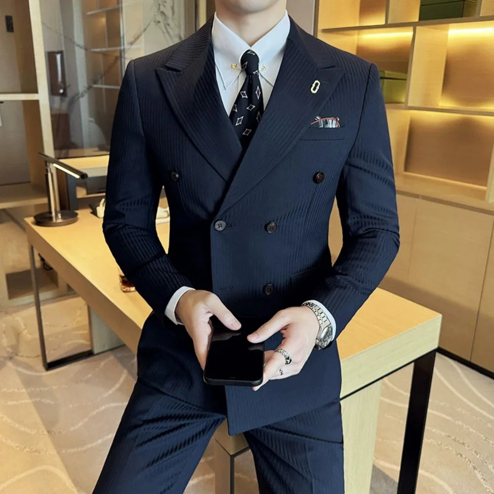 👑 KING TUXEDO — SMOKING DOUBLE BOUTONNAGE ÉLÉGANCE ABSOLUE
