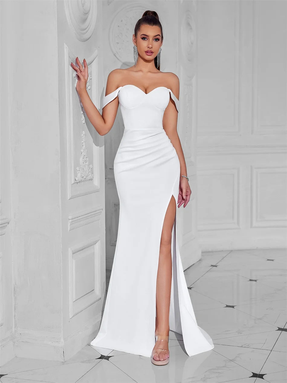 👑 Queen Maxi Épaule Dénudée – Soirée Sol