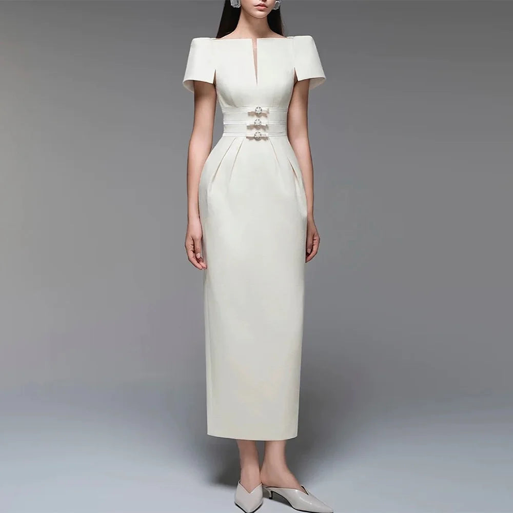 👑 Queen Classique Drapé – Robe Soirée Intemporelle