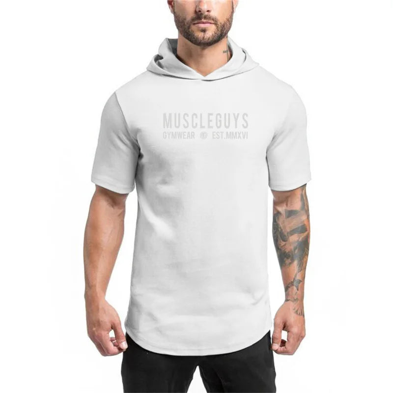 👑 KING HOODED SPORT TEE — T-SHIRT À CAPUCHE SLIM FIT COTON PERFORMANCE