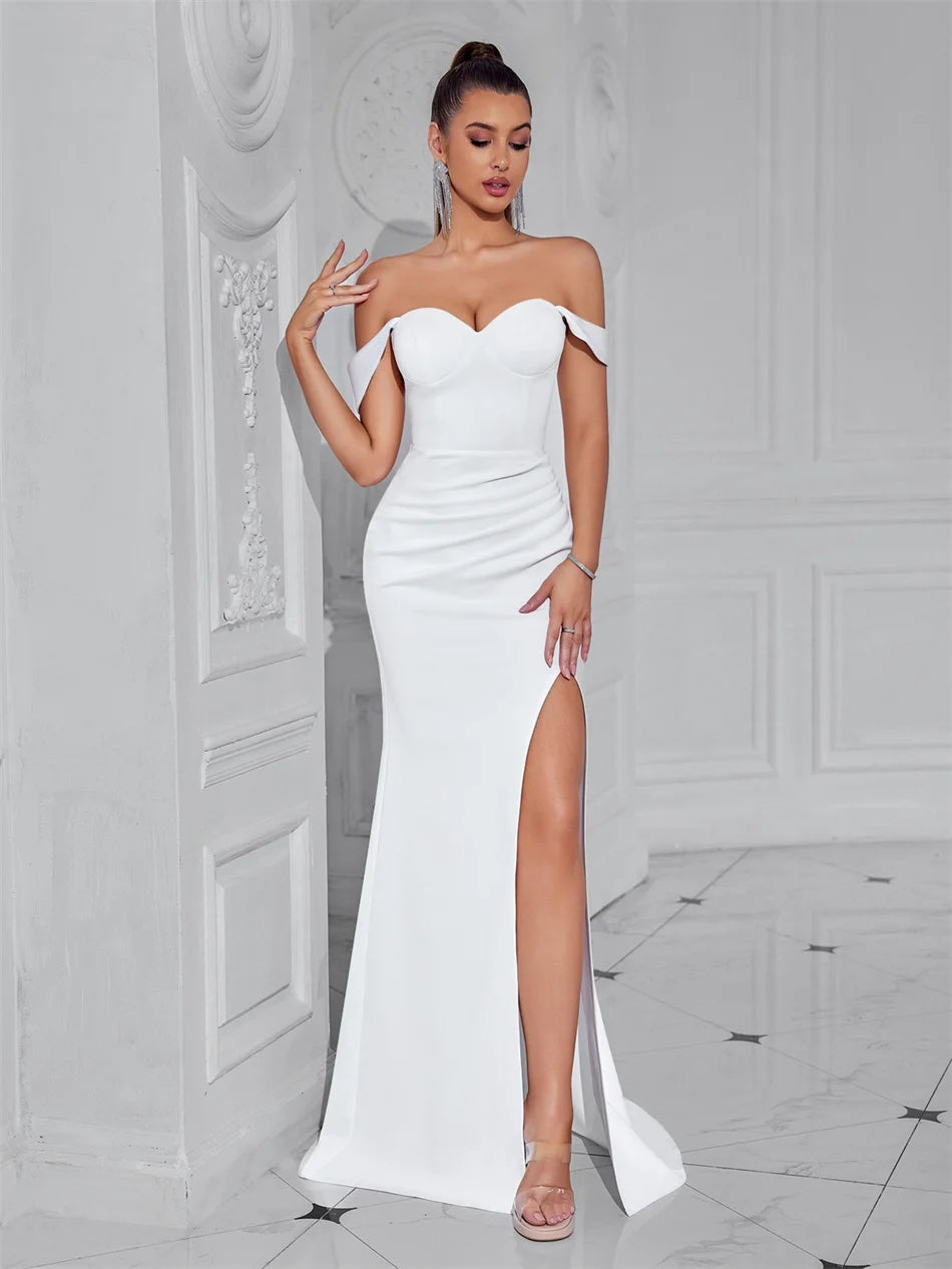 👑 Queen Maxi Épaule Dénudée – Soirée Sol