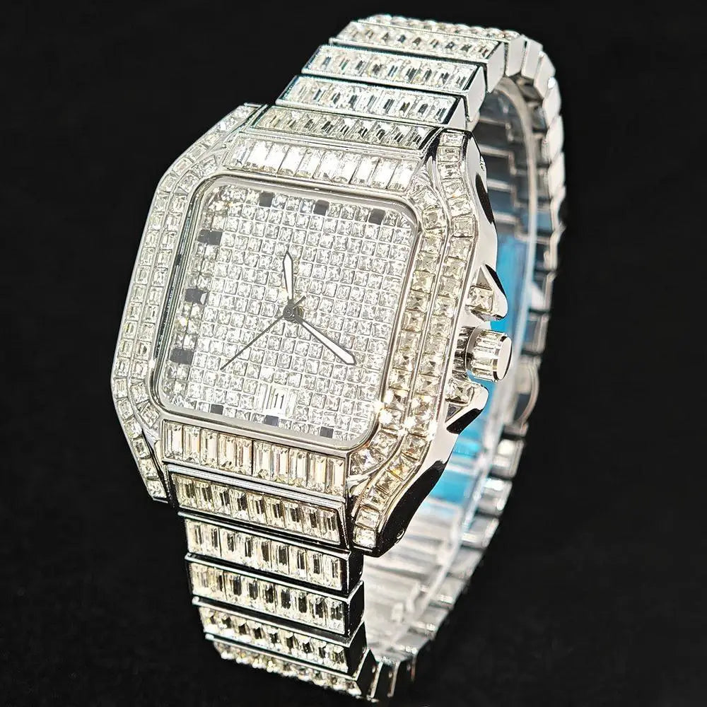 👑 Royal Montre Diamants – Quartz Hip Hop Luxe