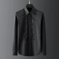 👑 KING BEADED SHIRT — CHEMISE HOMME PERLES FAITES MAIN MANCHES LONGUES