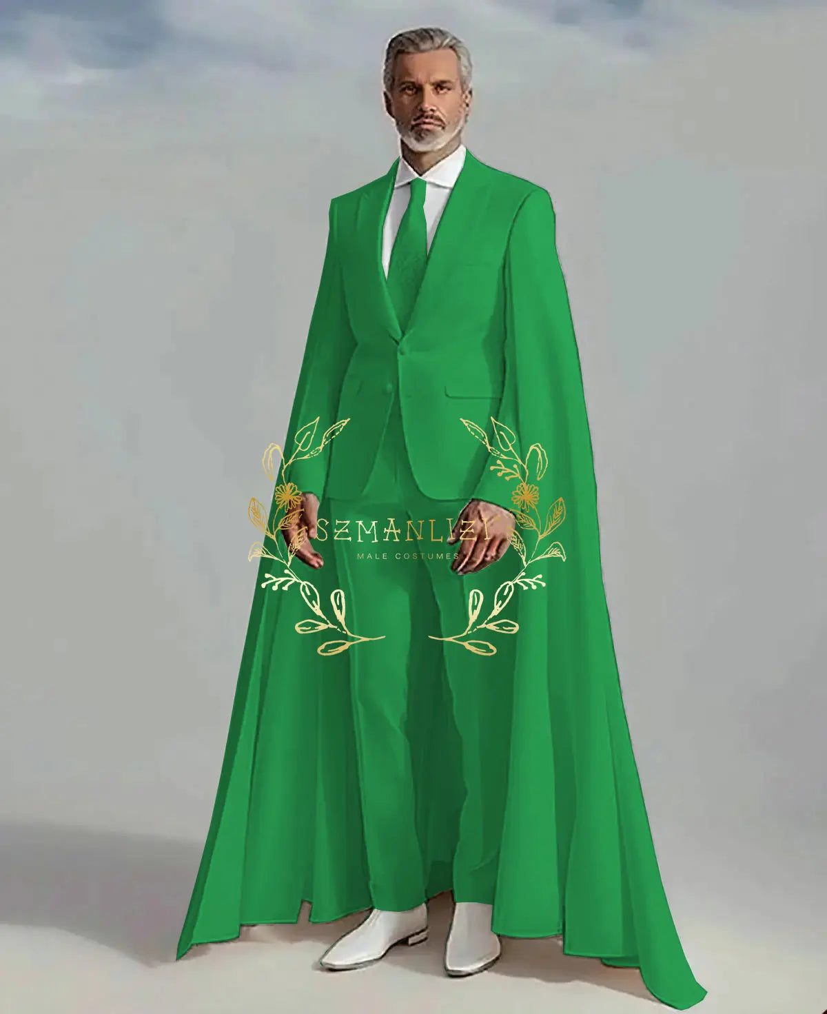 👑 KING CEREMONY SUIT — COSTUME MARIAGE 2 PIÈCES CAPE & BLAZER