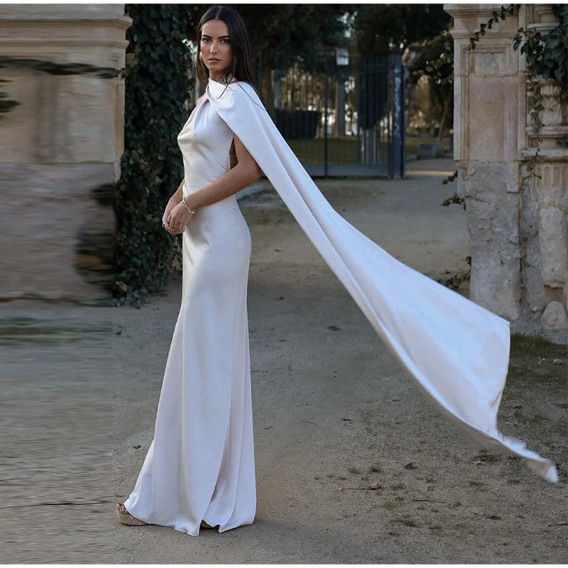👑 QUEEN SATIN RIBBON — ROBE LONGUE COL DIAGONAL & DOS NU SIGNATURE