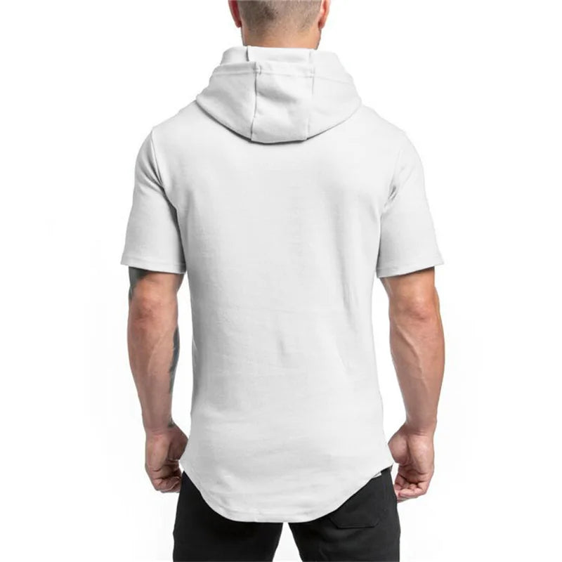 👑 KING HOODED SPORT TEE — T-SHIRT À CAPUCHE SLIM FIT COTON PERFORMANCE