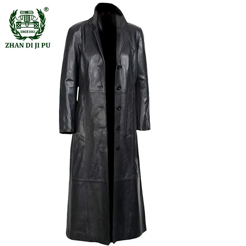 👑 KING LEATHER TRENCH — TRENCH COAT HOMME EN PU CUIR PREMIUM