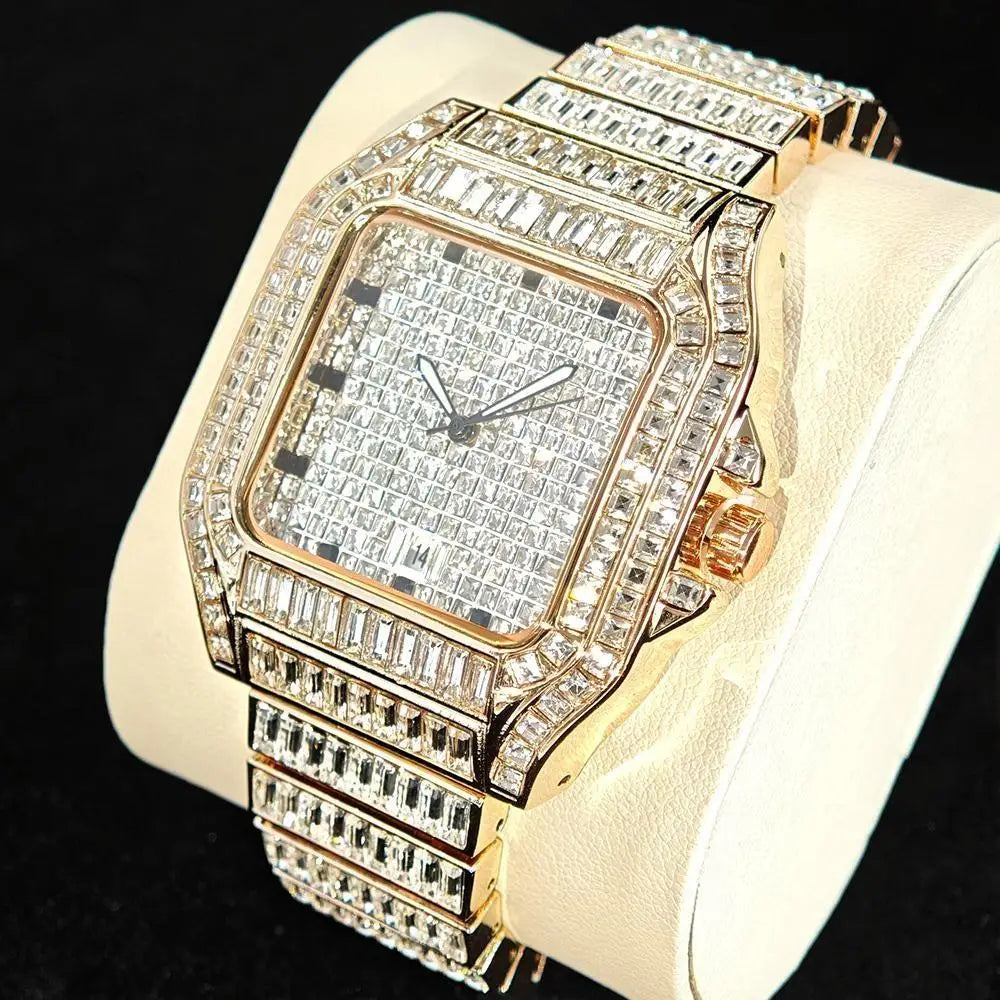 👑 Royal Montre Diamants – Quartz Hip Hop Luxe