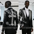 👑 KING VELVET EMBROIDERED SUIT — COSTUME 2 PIÈCES MARIAGE COUTURE