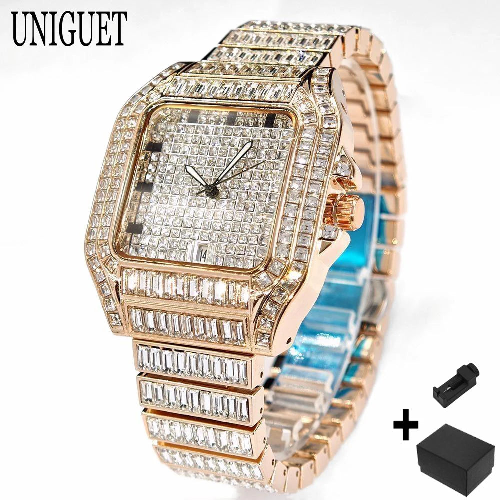 👑 Royal Montre Diamants – Quartz Hip Hop Luxe