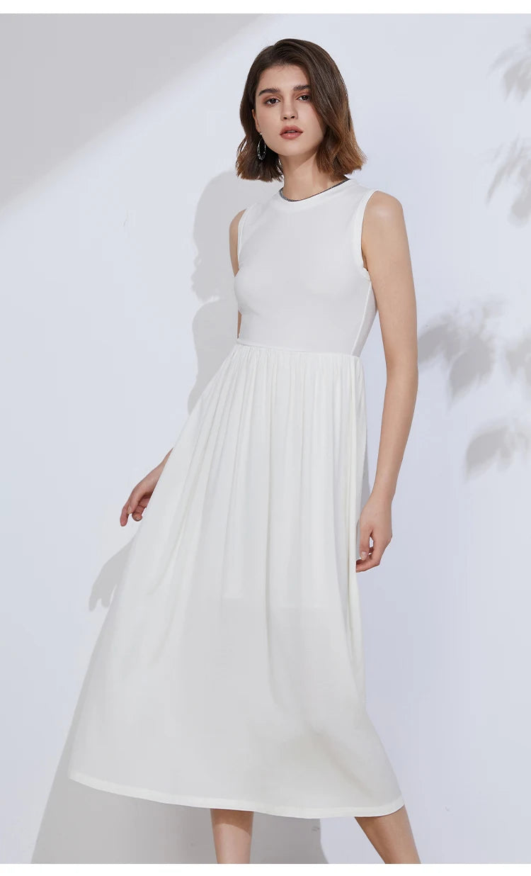 👑 QUEEN CHIFFON CHAIN — ROBE SANS MANCHES CHIFFON & CHAÎNE ÉLÉGANCE ÉTÉ