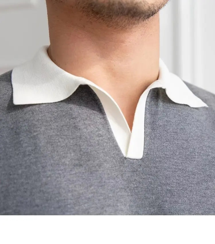 👑 KING POLO KNIT — POLO TRICOT COL REVERS CASUAL LUXE SIGNATURE
