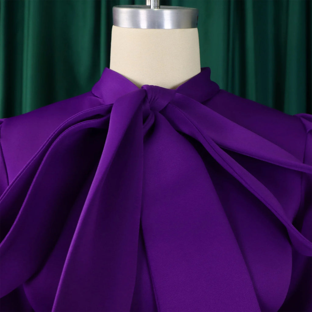 👑 QUEEN BOW — ROBE PLISSÉE À NŒUD SIGNATURE