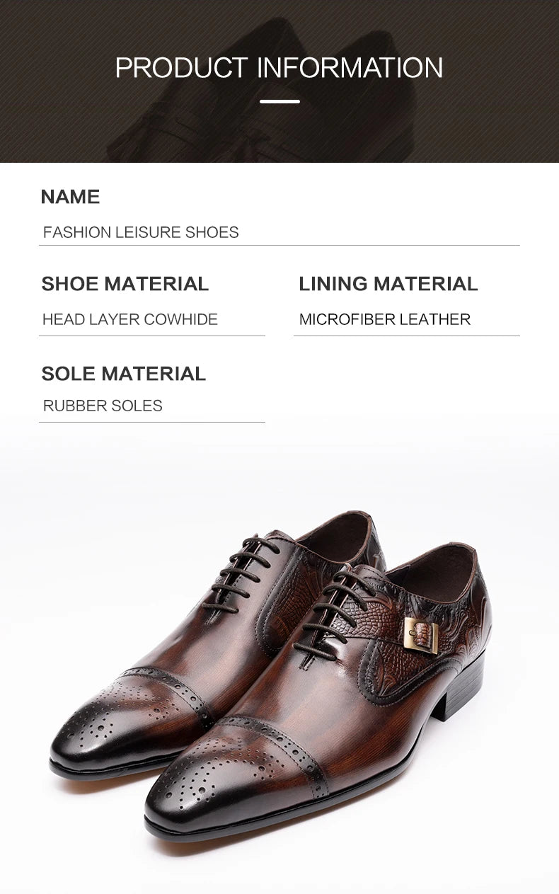 👑 Royal Oxford Européen – Cuir Véritable Formel