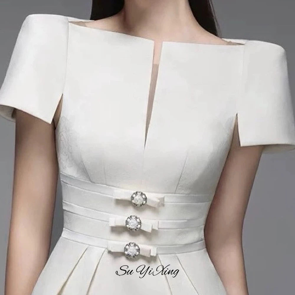 👑 Queen Classique Drapé – Robe Soirée Intemporelle