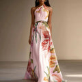 👑 QUEEN FLORAL ASYMÉTRIQUE — ROBE MAXI ÉPAULE DÉNUDÉE RUNWAY EDITION
