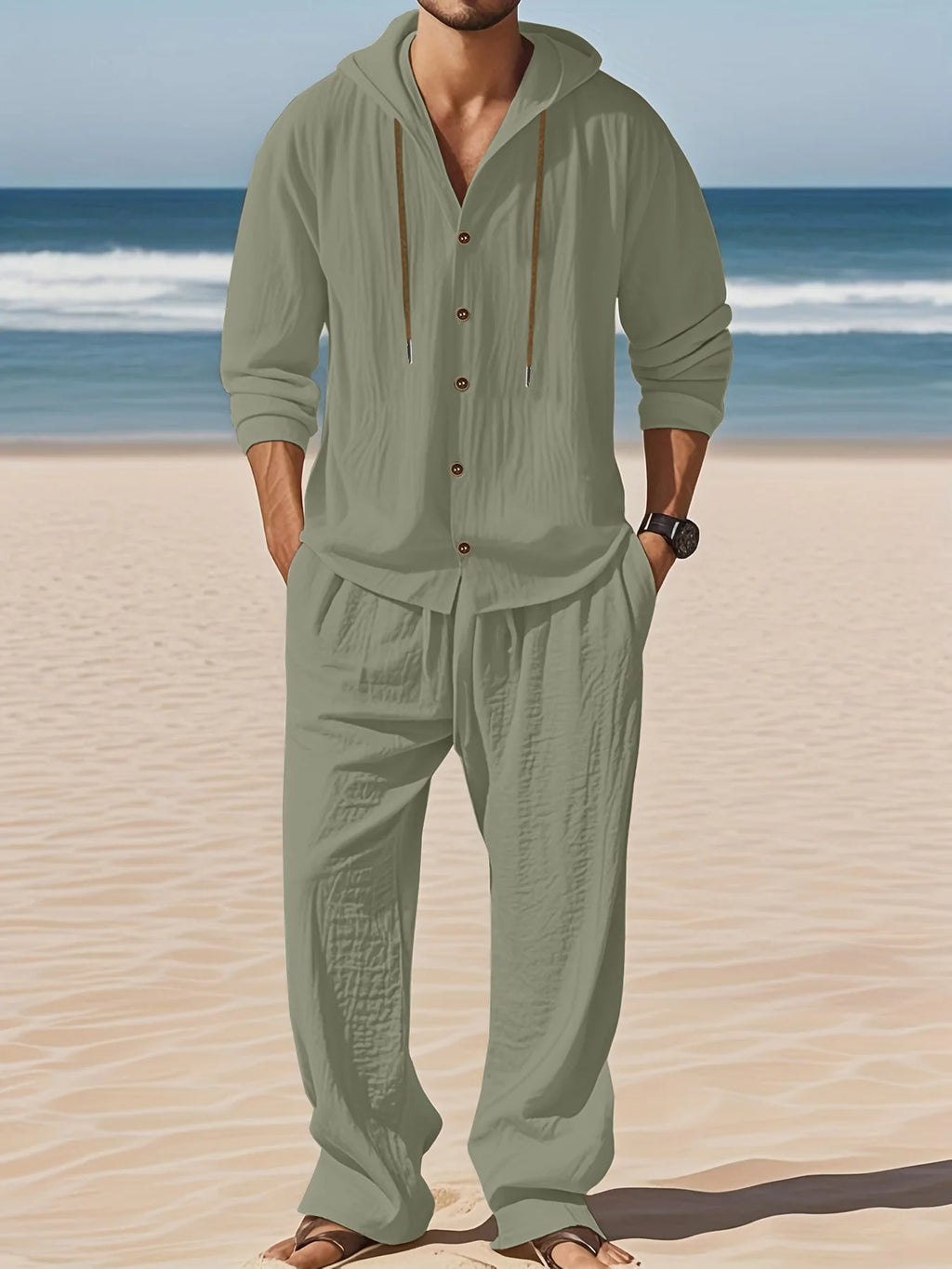 👑 KING LINEN SET — ENSEMBLE LIN CHEMISE & PANTALON SIGNATURE