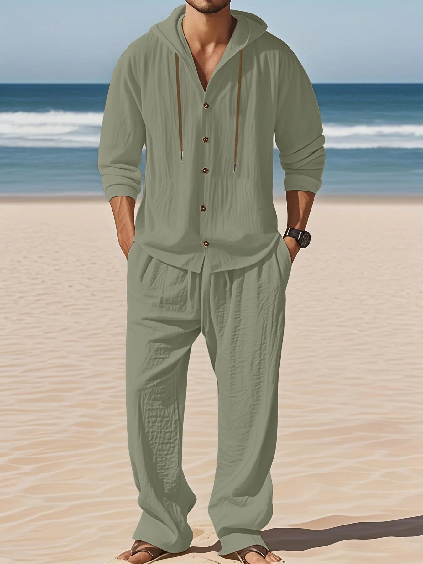 👑 KING LINEN SET — ENSEMBLE LIN CHEMISE & PANTALON SIGNATURE