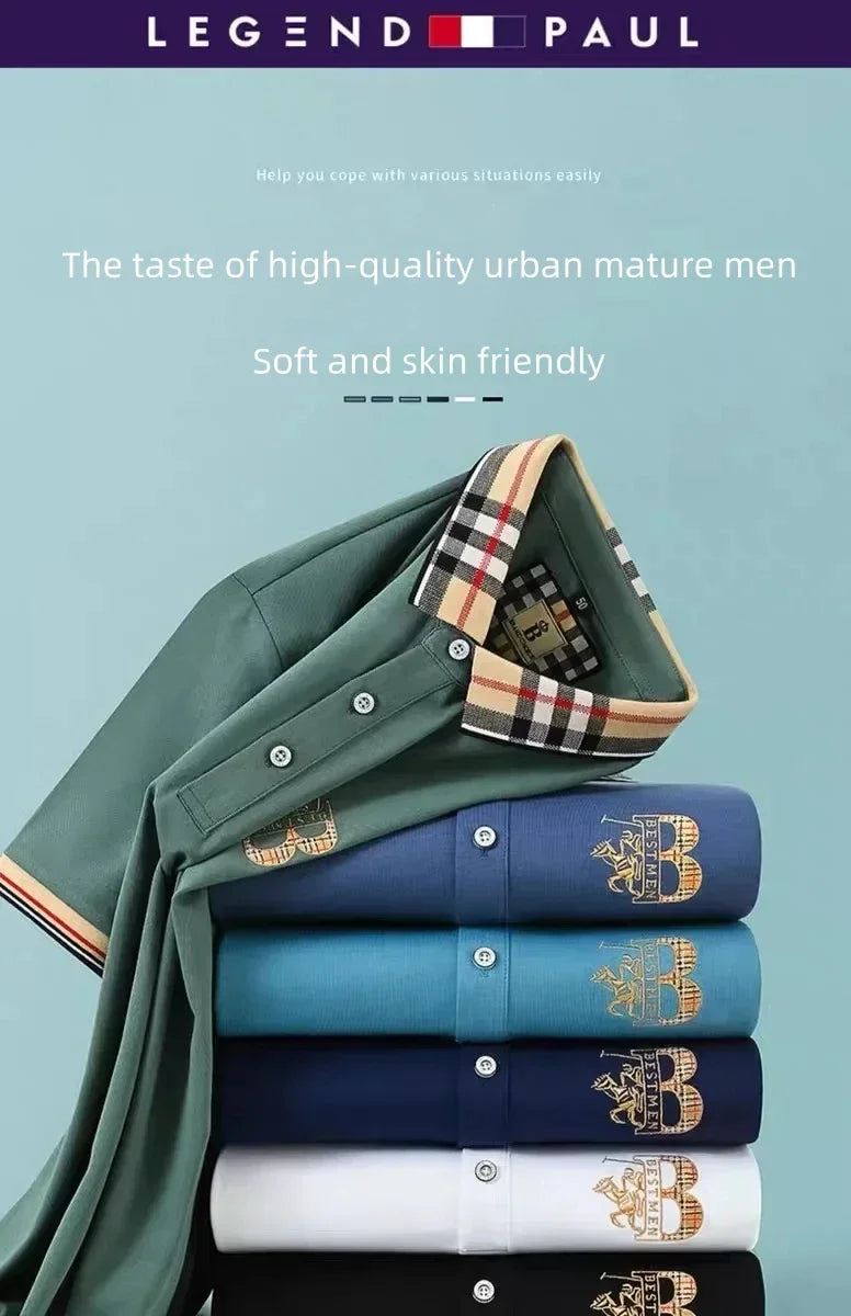 👑 KING POLO PLAID — POLO COTON CARREAUX BRODÉ SIGNATURE