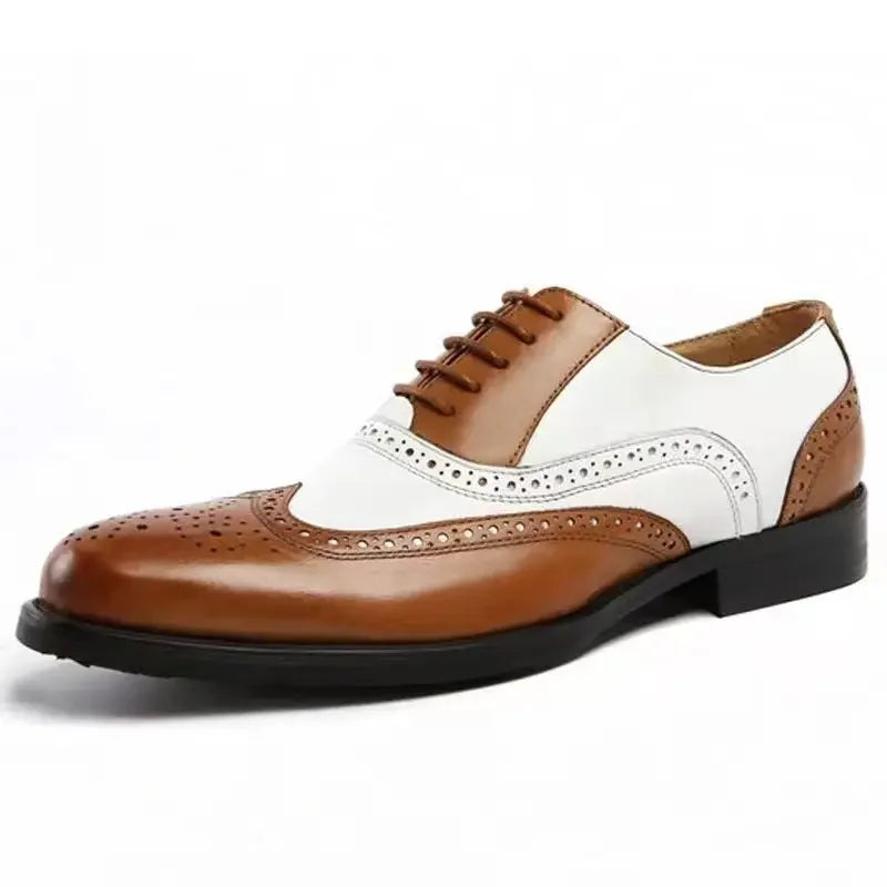 👑 ROYAL BROGUE OXFORD — CHAUSSURES HOMME CUIR BOUT POINTU ÉLÉGANTES