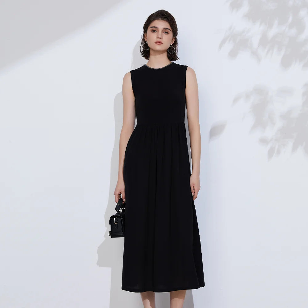 👑 QUEEN CHIFFON CHAIN — ROBE SANS MANCHES CHIFFON & CHAÎNE ÉLÉGANCE ÉTÉ