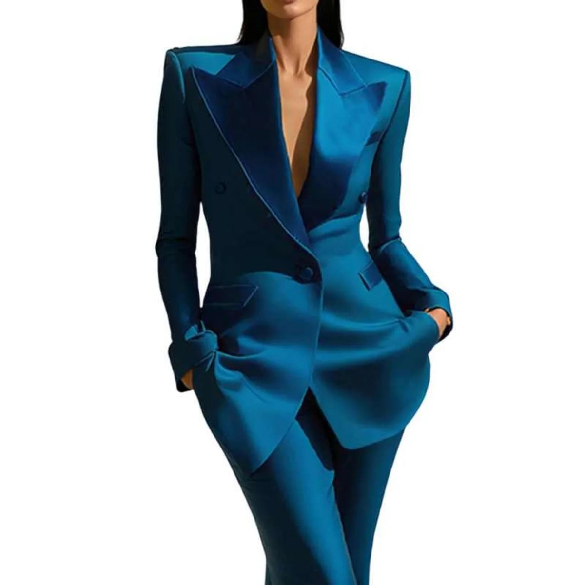 👑 QUEEN POWER SUIT — BLAZER PANTALON REVERS POINÇON