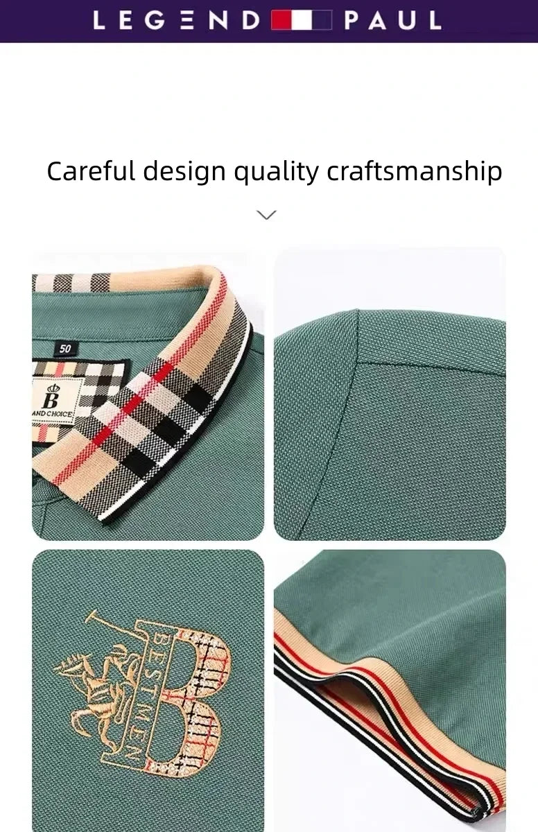 👑 KING POLO PLAID — POLO COTON CARREAUX BRODÉ SIGNATURE