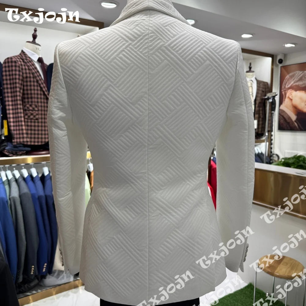 👑 KING JACQUARD TUXEDO — IVORY PRESTIGE EDITION