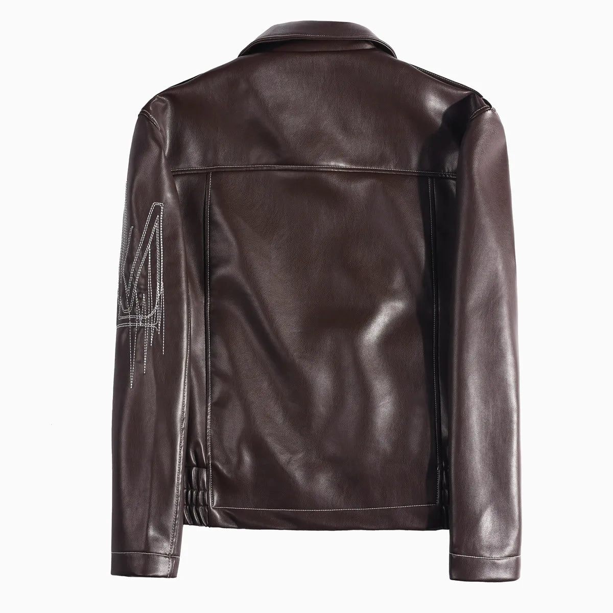 👑 KING EMBROIDERED LEATHER JACKET — VESTE CUIR BRODÉE PREMIUM HOMME
