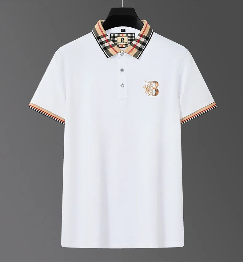 👑 KING POLO PLAID — POLO COTON CARREAUX BRODÉ SIGNATURE