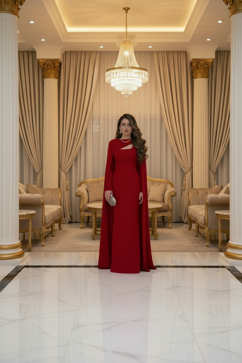 👑 QUEEN RED DRESS — ROBE DE SOIRÉE LONGUE ROUGE PASSION