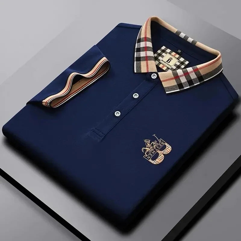 👑 KING POLO PLAID — POLO COTON CARREAUX BRODÉ SIGNATURE