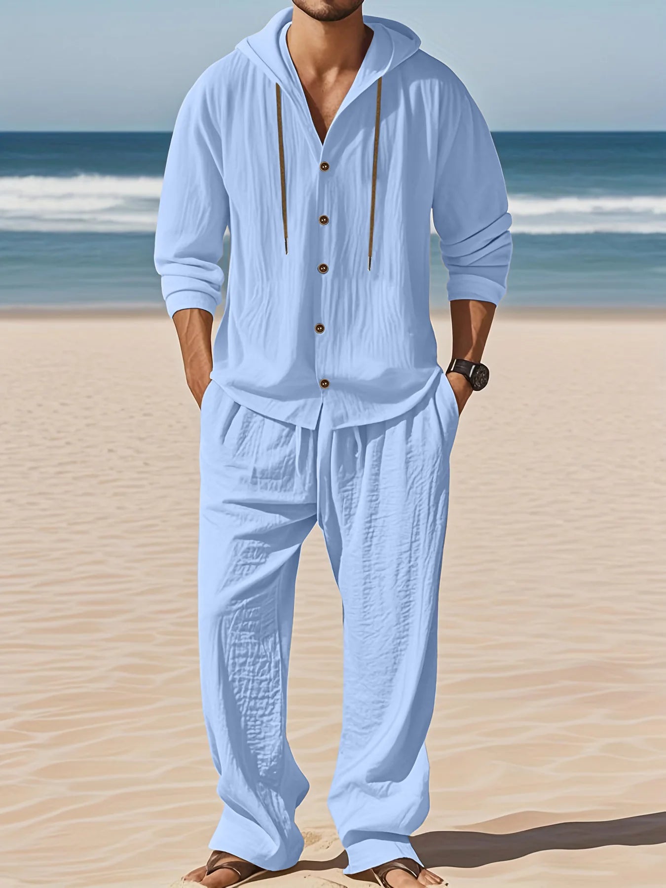 👑 KING LINEN SET — ENSEMBLE LIN CHEMISE & PANTALON SIGNATURE