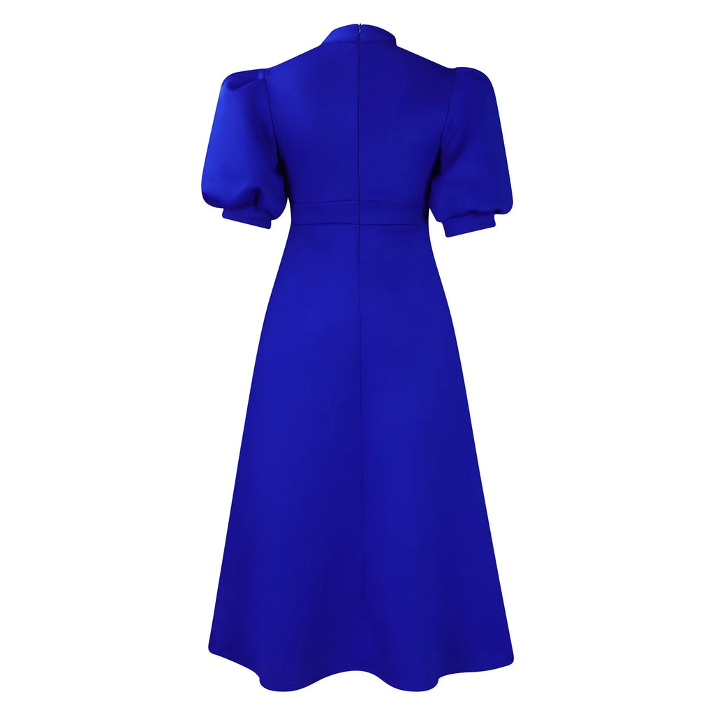 👑 QUEEN BOW — ROBE PLISSÉE À NŒUD SIGNATURE