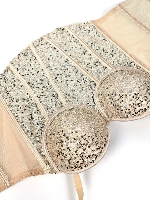 👑 Queen Corset Sequins – Top Scène & Soirée