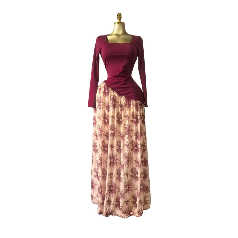 👑 Queen Maxi Dress – Imprimé Signature | Runway Edition
