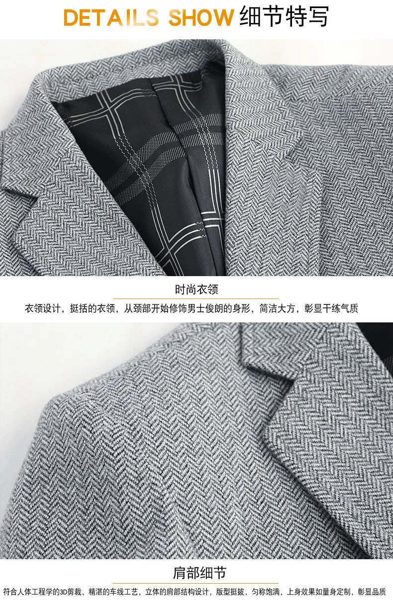 👑 KING WOOL BLAZER — VESTE BLAZER LAINE LUXE BUSINESS CASUAL SIGNATURE