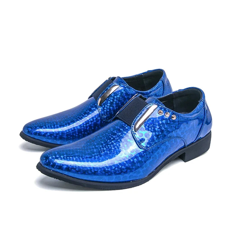 👑 Royal Or Bout Pointu – Oxford Talon Épais