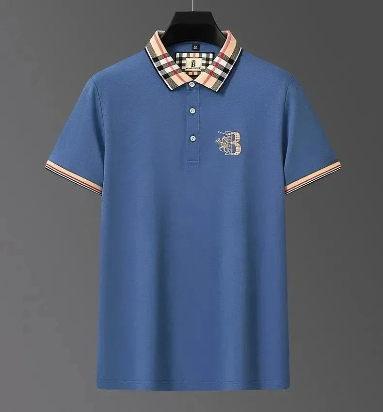 👑 KING POLO PLAID — POLO COTON CARREAUX BRODÉ SIGNATURE