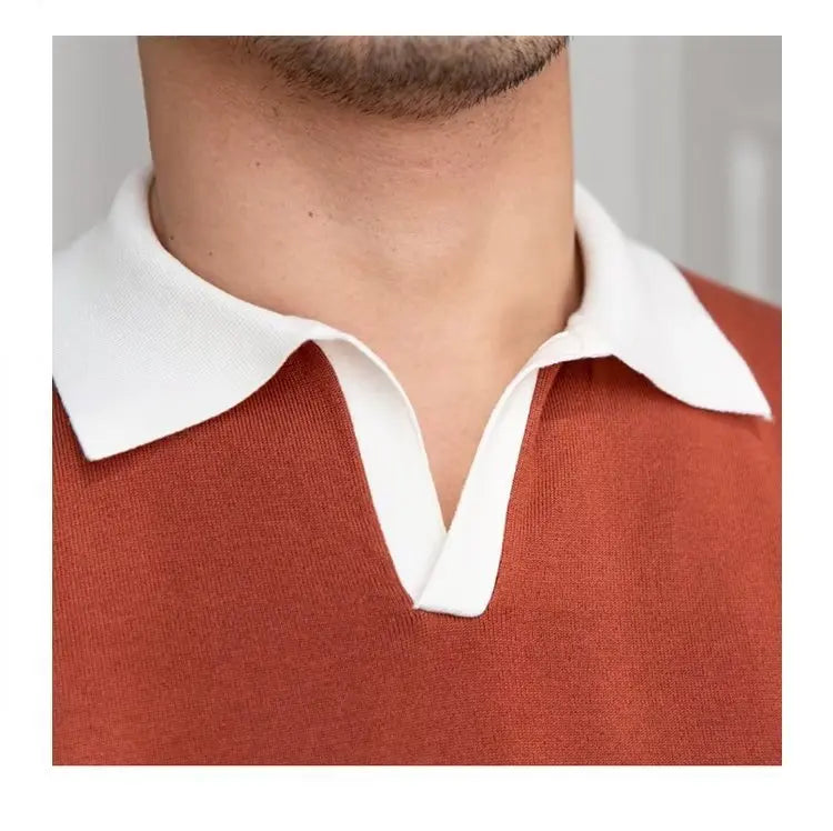 👑 KING POLO KNIT — POLO TRICOT COL REVERS CASUAL LUXE SIGNATURE