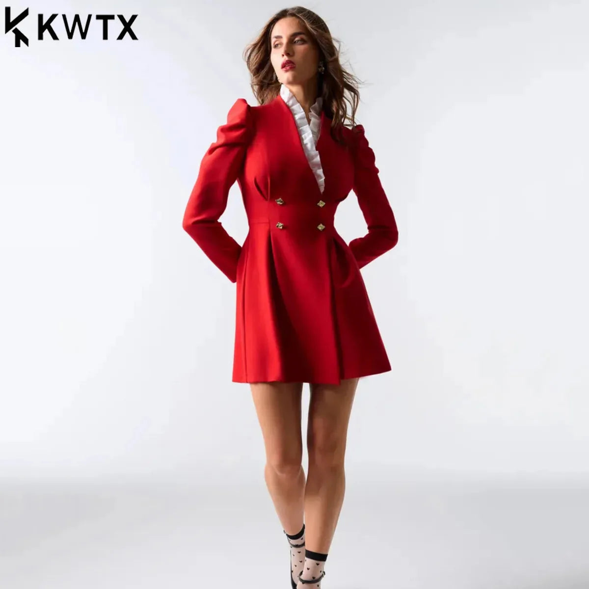👑 Queen Tuxedo Élégance – Robe Bodycon Bureau & Soirée