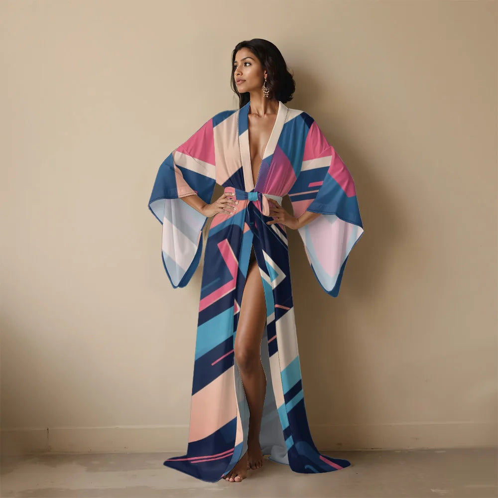 👑 Queen Kimono Boho – Robe Vacances Luxe