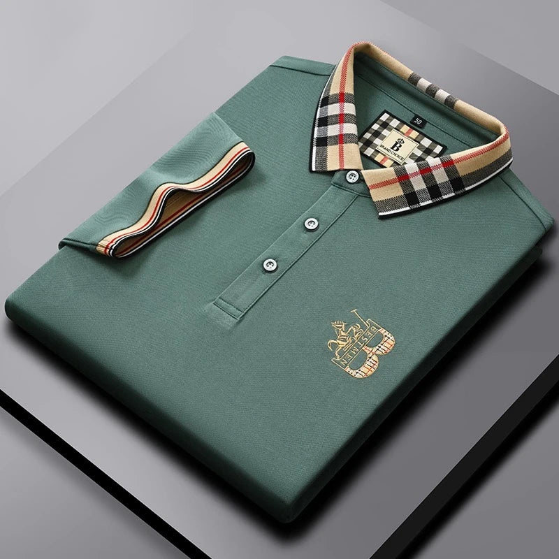 👑 KING POLO PLAID — POLO COTON CARREAUX BRODÉ SIGNATURE