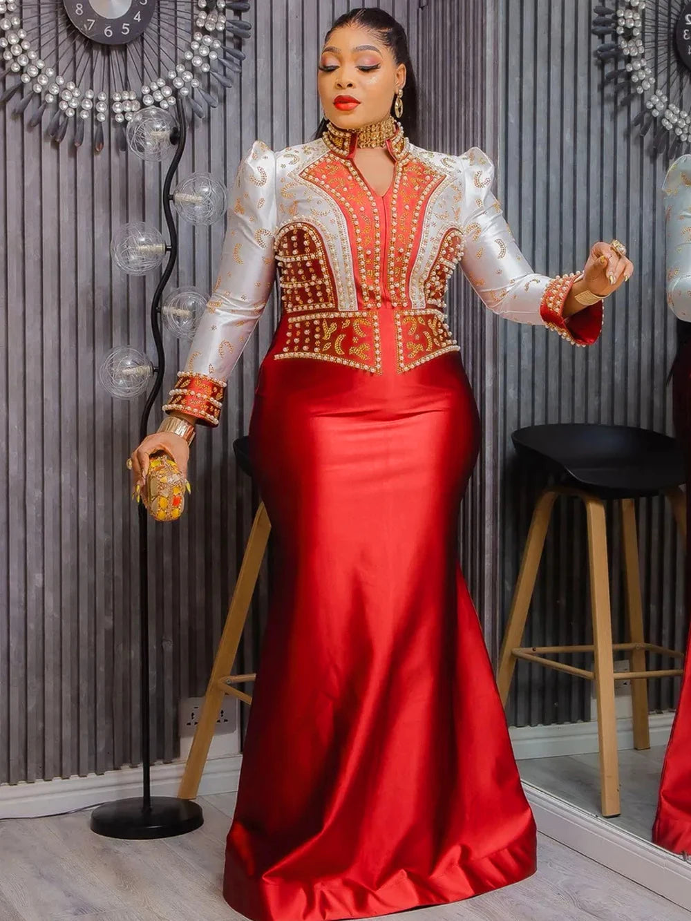👑 QUEEN GOWN DIAMANTS — ROBE LONGUE DE SOIRÉE STRAS & DIAMANTS COUTURE
