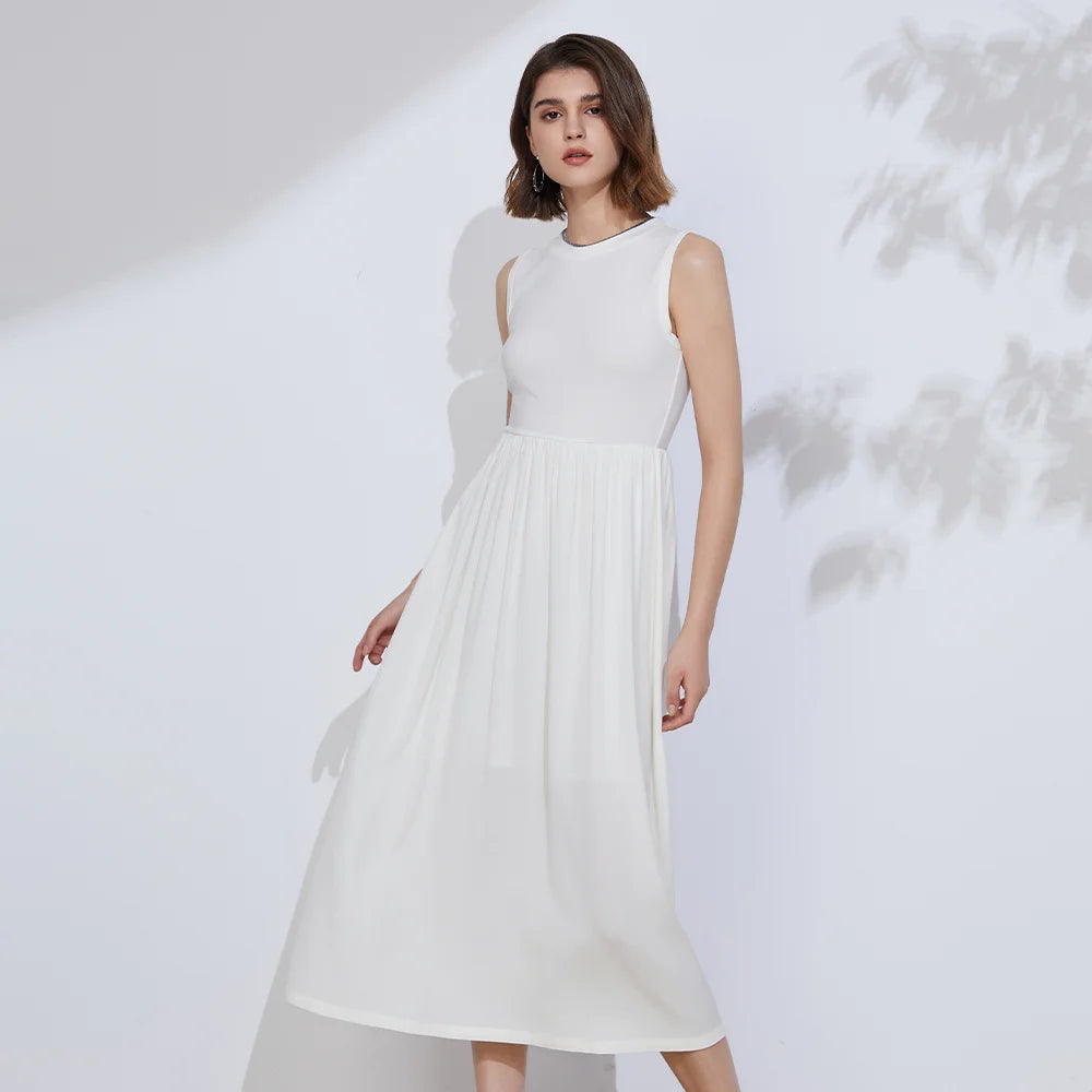 👑 QUEEN CHIFFON CHAIN — ROBE SANS MANCHES CHIFFON & CHAÎNE ÉLÉGANCE ÉTÉ