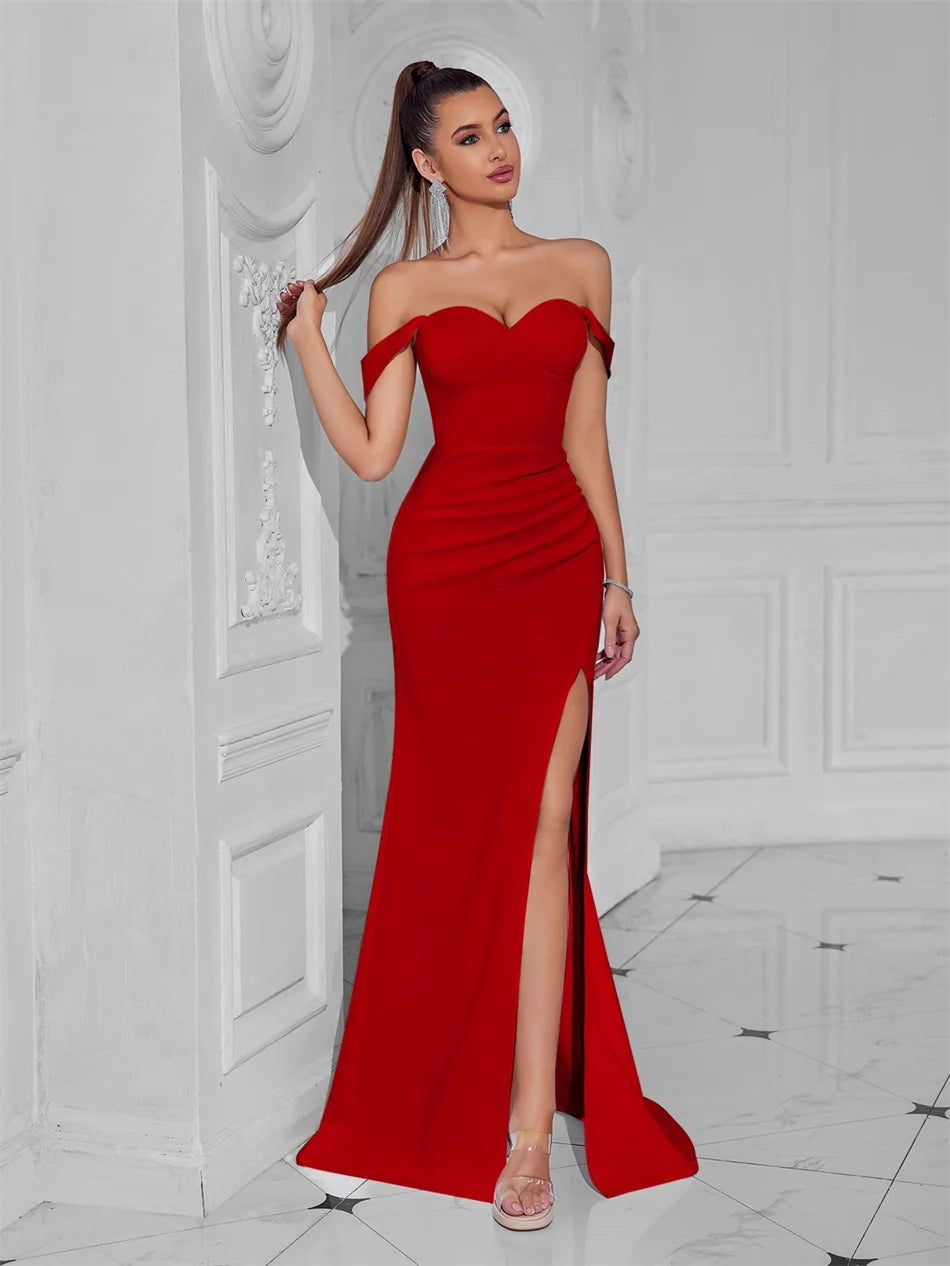 👑 Queen Maxi Épaule Dénudée – Soirée Sol