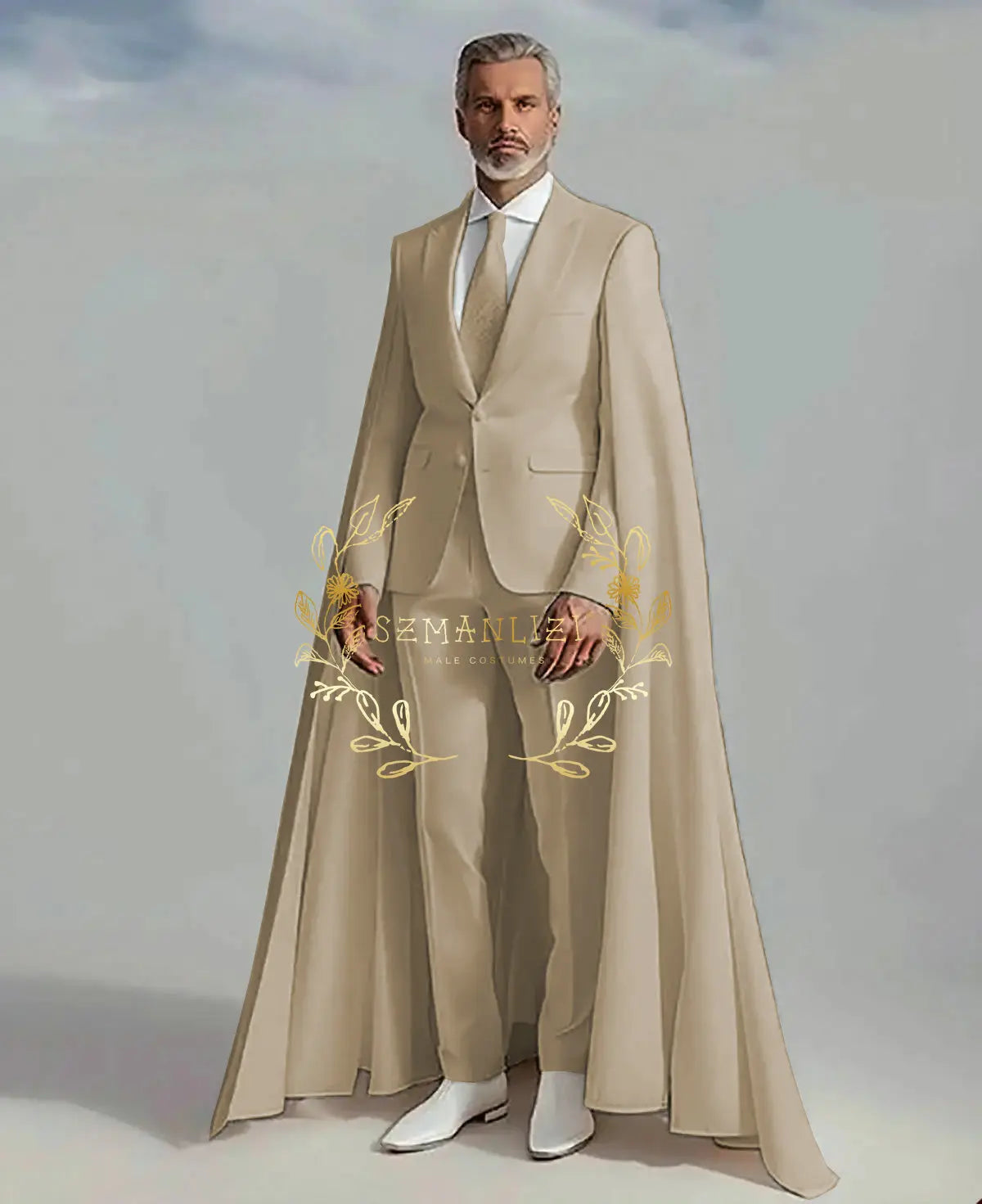 👑 KING CEREMONY SUIT — COSTUME MARIAGE 2 PIÈCES CAPE & BLAZER