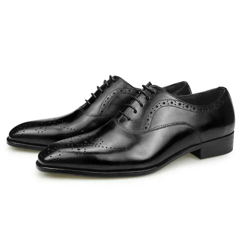 👑 King Brogue Signature – Noir & Bordeaux